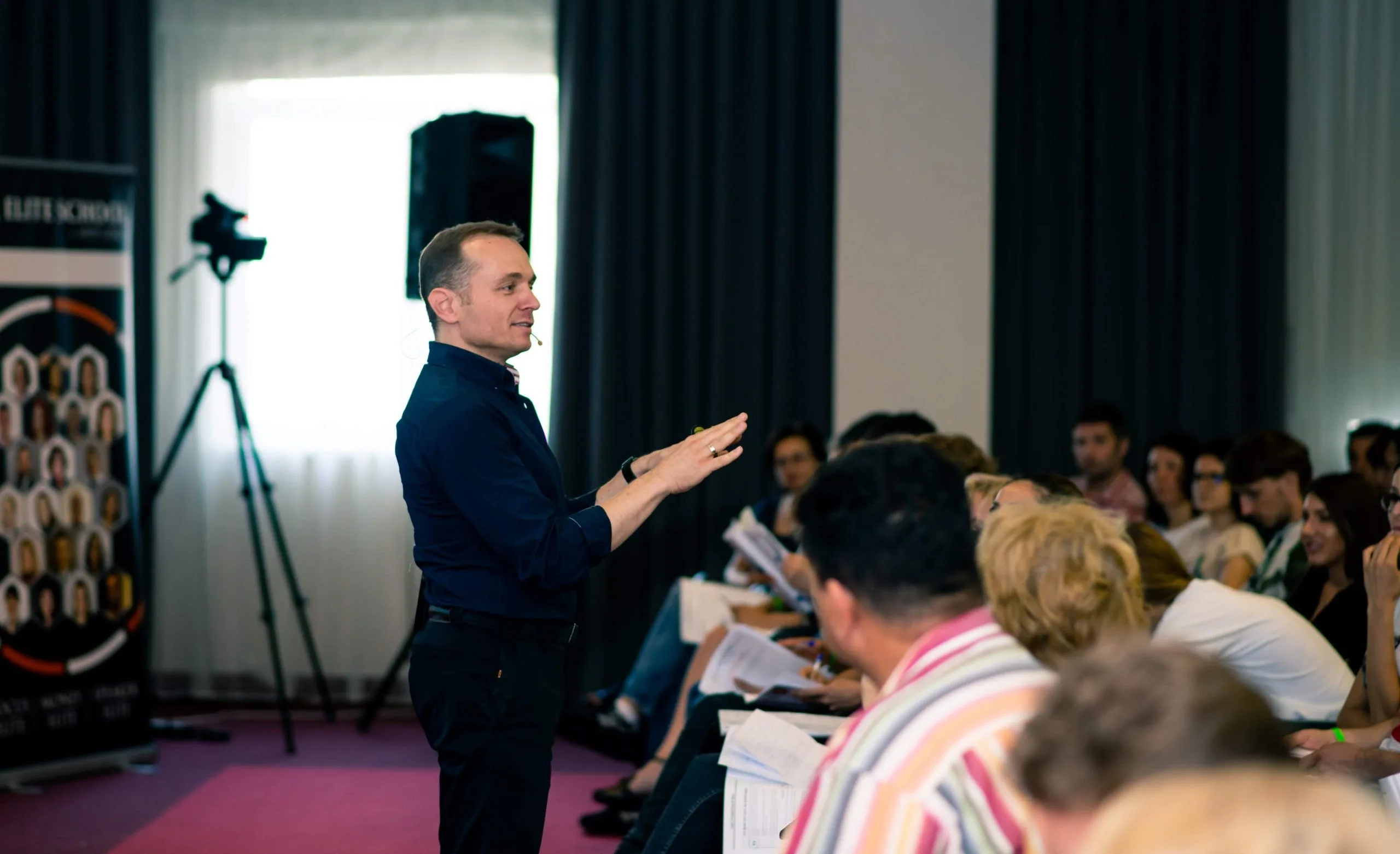 Andy Szekely teaching a class in front of participants